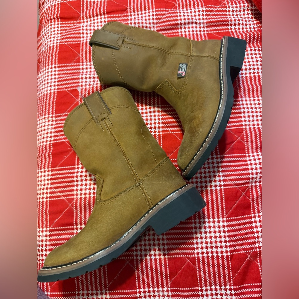 Justin Boots Tan Leather Boys Western Boots